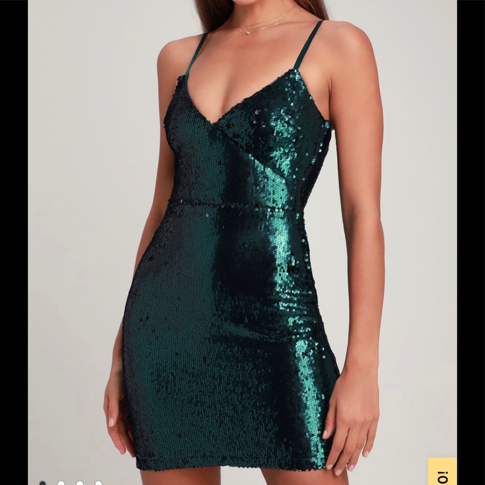 Green Sequins Bodycon Dress